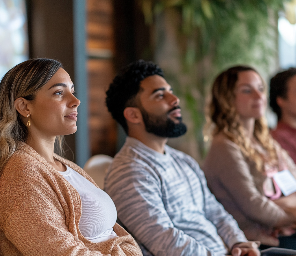 Parents attending a childbirth class